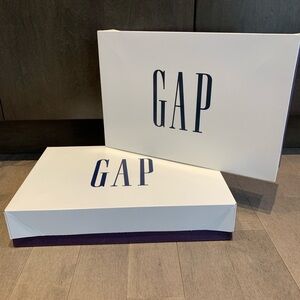 Set of 2 Gap Signature White & Navy Blue Apparel Gift Boxes - Large